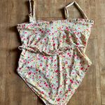 Chic Soul She's Sweet Ivory Floral One Piece Swimsuit Plus Size 3XL Photo 3