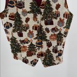 White Stag  Maroon Christmas tree tapestry Vest XL holiday presents Photo 5
