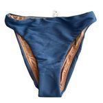 J.Crew NWT Ribbed High Rise High Leg Cheeky Bikini Swim Bottom Blue XS #3199 Photo 0