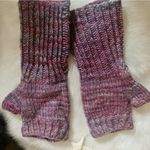 Homemade Knitted Gauntlet Fingerless Gloves OS Purple Photo 1