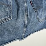 Levi's Super Low Micro Mini Skirt 90s Y2K Women 32 Blue Med Wash Cotton Raw Hem Photo 5