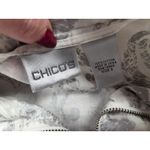Chico's Chic's Metallic Silver White Full Zip Thin Windbreaker Jacket Size 3 - XL 16/18 Photo 2