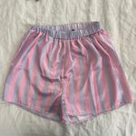 Nasty Gal Pink & Blue Striped Satin Pajama Shorts Size 2 Photo 0