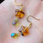 Handmade unique retro vintage fairy boho style dangle earrings w/ quality Czech glass beads mix ๐๐๐ Photo 5