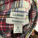 L.L.Bean  Classic Plaid Flannel Button Front Long Sleeve Womens Medium Petite Photo 1