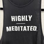 Lululemon Sweat Date 'Highly Meditated' Muscle Tank Top Black and White Size 4 Photo 3