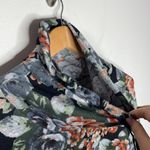 Bobeau soft knit floral print cowl neck sweatshirt with velour drawstrings sz S Photo 3
