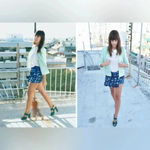 ZARA  basic blue tie dye skort size XS Photo 1