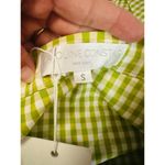 NWT CAROLINE CONSTAS Green White Gingham Checkered Reina Bubble Mini Skirt S Photo 11