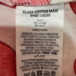 Boden Clara Cotton Maxi Heart Shirt Dress in Long Size 12 with Pockets Red Photo 4