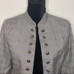 Blazer Open Glen Check Grey Plaid Marching Band Style Size Small Photo 3