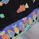 VTG Black Fish Dress USA Made Square Neck Retro 80s 90s Teacher Cotton Beach L Size L Photo 3