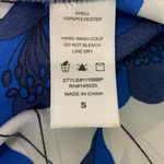 W5 Sheer White, Blue, and Black Floral Tank Top Size Small Photo 9