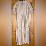 ZARA Asymmetric Puff Sleeve Tiered Cotton Poplin Midi Dress in Camel Size XS Photo 14