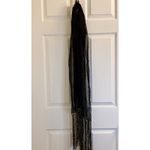 Indian Black & Gold Tassel Scarf Unisex Women's One Size Photo 1