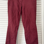 Loft  Outlet Modern Chino Crop Pants Size 0‎ Burgundy Red Casual Photo 0