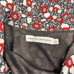 Rebecca Minkoff Black Red Floral Cap Sleeve Chiffon Ollie Dress Size LARGE Photo 7