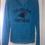NFL NWT Women's Carolina Panthers lightweight heather blue Full-Zip Hoodie Photo 2