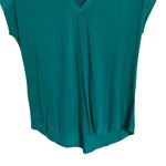 Adrienne Vittadini Green Mixed Material Short Sleeve Top Photo 1