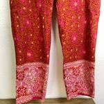 Sundance Pants Womens Larrge Vibrant Reef Floral Cargo Rope Tassle Boho Hippie Size L Photo 4