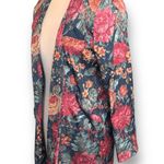 Vintage 90s SL Petites Floral Tapestry Blazer Jacket Burgundy Open Front Pocket Red Size 10 Photo 1