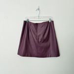 Anthropologie [] Maeve Purple Faux Leather Side-Slit Micro Mini Skirt NWT Size 12 Photo 2