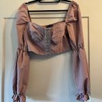 Pretty Little Thing Size 6 Rose Ruched Cup Hook & Eye Crop Top  New Without Tags Photo 5