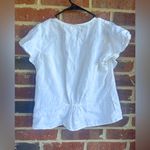 Madewell Linen Carmelina Flutter-Sleeve Ivory Top Size 10 Photo 6