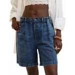 American Eagle AE Aerie Denim Trouser Jort Rocky Blue NWT Small Photo 7