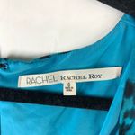 Rachel Roy Dress A Line Sleeveless V Neck Asymmetric Leopard Print Blue 0 Photo 2