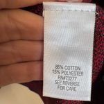 Dana Buchman Red Black Damask Knit Sweater Metallic Holiday Top L Photo 4