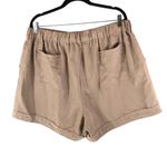 Zenana Outfitters Womens Beige Elastic Waist Shorts Pockets Cuffed Pull On 3X Photo 1