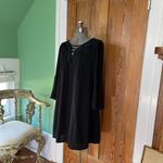 BB Dakota Black Lace-Up Bell Sleeve Swing Dress Sz Mπ Photo 8