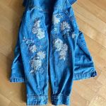 Vintage J Jill Out of the Blue Embroidered Floral Jean Jacket, Blue, Size S Photo 5