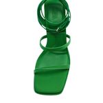 ZARA Green Satin Platform Strappy Wrap Heels Women Size 38 Photo 3