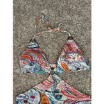 J. Crew scribble floral print cutout one piece swimsuit multi color O rings 12 White Photo 4
