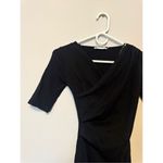 ZARA  BLACK Drape Short Sleeve Long Dress Fit To Body Size small NWOT Photo 2