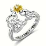 double color elephant design ring Photo 2