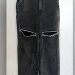 Lane 201  Women's Black Rhinestone Detail High Waist Straight Leg Jeans Size S Photo 0
