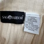 Vintage 90s Ribbed Knit Sweater Ivory Mock Neck Long Sleeve Sag Harbor Fisherman White Size XL Photo 2