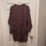 Masai Womens Oversize Tunic Top Pink Black Geometric Button Down 3/4 Sleeve L Black Size L Photo 5