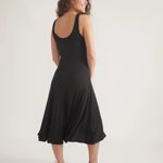 Marine layer  Lexi Rib Fit & Flare Midi Dress Black Medium $98 Photo 5