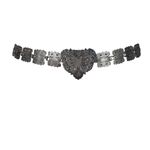 Vintage antique silver plated EPNS front fastening belt butterfly motif buckle Photo 7