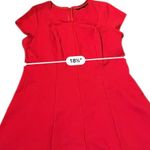 H by Halston  Fit & Flare Dress Women's Size 18W Red Short Sleeve Zip Back Photo 5