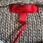 Jennifer Lopez Sparkly Chunky Cable Knit Sweater Gray Metallic Beaded Glam NWT! Photo 1
