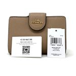 Coach  Medium Corner Zip Wallet in Taupe Leather 6390 Photo 5