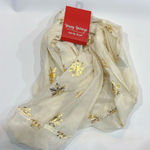 Happy Holidays Ivory and Gold infinity scarf Photo 0