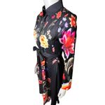 Women Floral Printed Casual Button Down Belted Blouse Dress SMALL Multi Photo 3