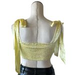 Free People NWOT Satin Silky Lace Trim Shoulder Tie Crop Top Photo 4