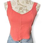 Aerie erie Coral Ribbed Cropped Tank Top Women's Medium – Cotton Blend Stretch Cami Photo 0